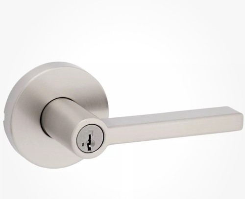 Kwikset 740HFLRDT-S Halifax Single Cylinder Keyed Entry Door Lever Set - Nickel - Picture 5 of 12