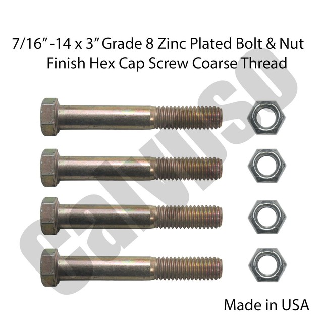 7/16 x 3 Grade 8 Bolts With Nuts Selling in Set of 4 eBay