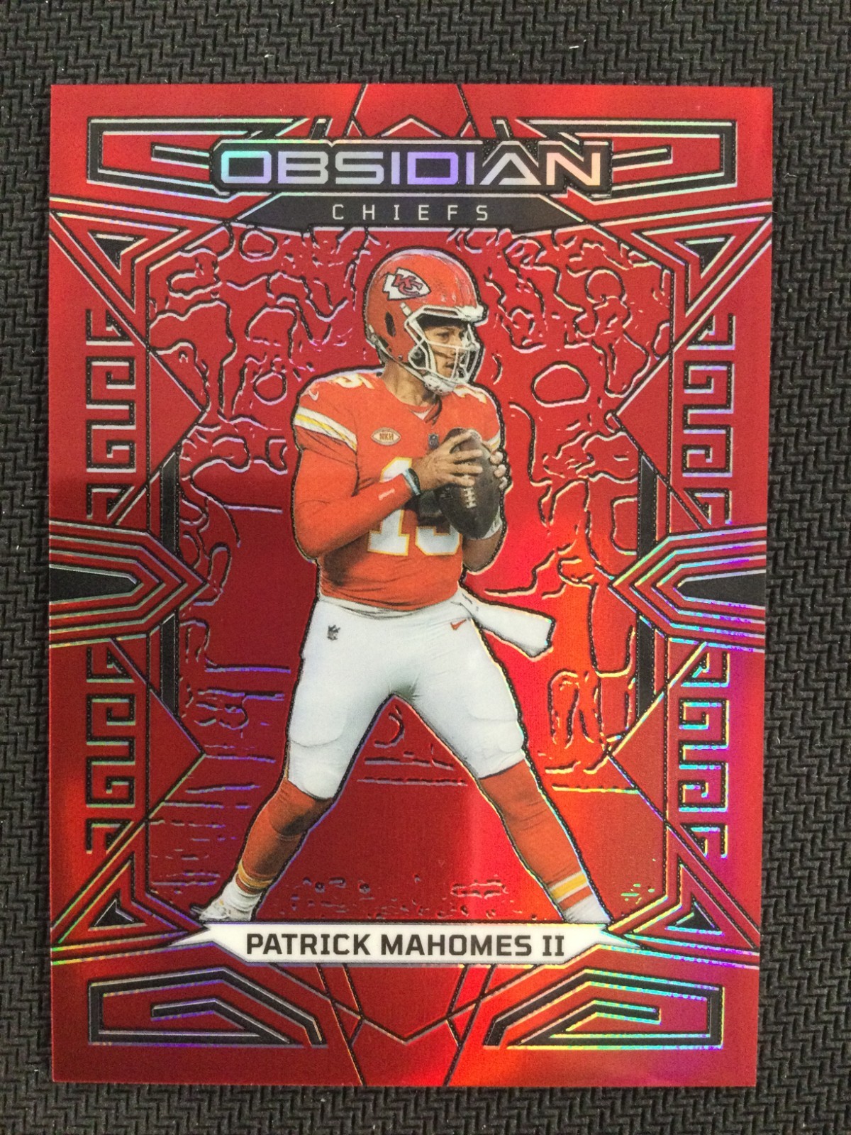 2023 Panini Obsidian #49 Patrick Mahomes II Red Flood /90 KC Chiefs No Reserve