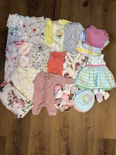Newborn Baby Girl Lot Bundle 40 Pieces Mixed Brands