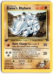 Blaine's Rhyhorn 65/132 Gym Challenge 1st Edition