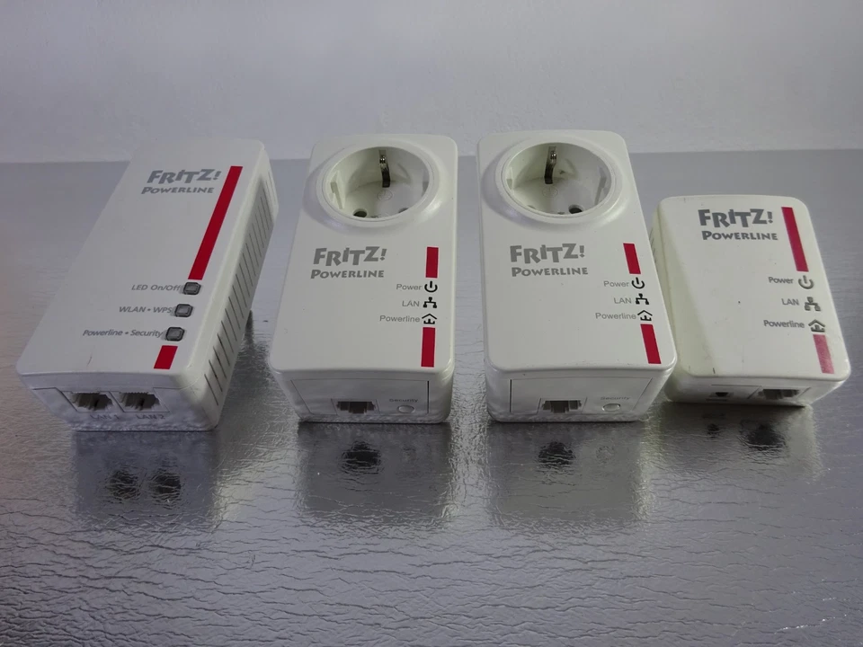AVM FRITZ!Powerline 540E / 510E WLAN 4er Teile Internet über Stromleitung - Bild 2 von 4