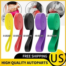 5Color Resistance Bands Set For Yoga Gym Exercise Pull up Fitness Workout Assist