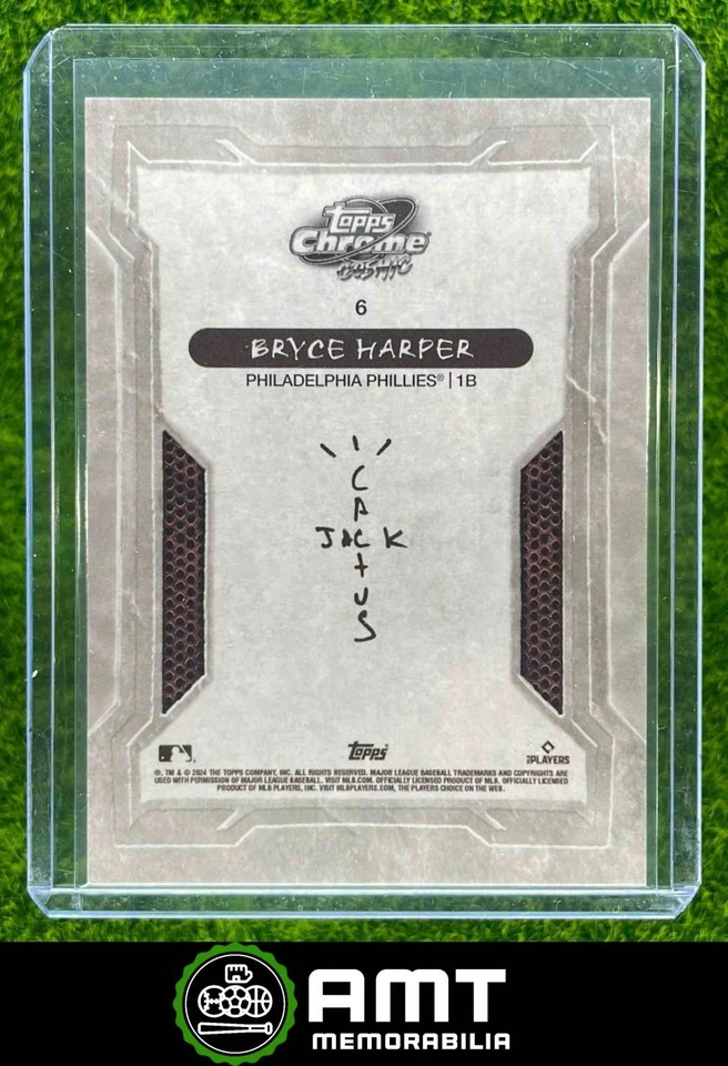 2024 Topps Cosmic Chrome x Cactus Jack #6 Bryce Harper Orange 18/25 Phillies - Image 2 of 3