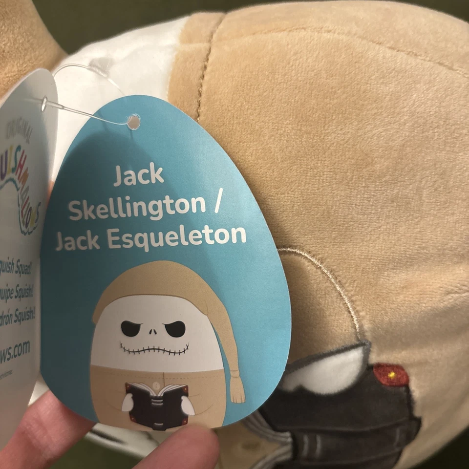 NEW Squishmallows Disney Nightmare Before Christmas 8” JACK Skellington Pajamas - Image 4 of 4