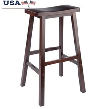 Satori Saddle Seat Bar Stool Indoor Dining Kitchen Living Room Wood 29" Sturdy