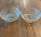 Set of 2 Vintage Anchor Hocking Clear Glass Bubble Berry Bowls Apx 4.5"