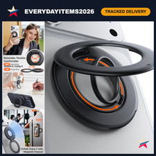 360 Magnetic Phone Grip Ring Holder Kickstand - Universal Black Accessory