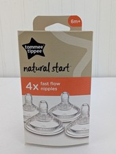Tommee Tippee Natural Start Fast Flow Nipples 4 Pack 6m BPA/BPS Free New