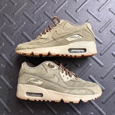 Nike Air Max 90 Winter Premium Suede Gs Youth Green Trainers Sneakers Size 4Y
