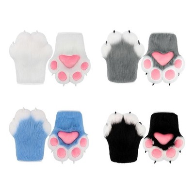 Katzenpfoten Handschuhe Cosplay Handschuhe Anzieh Winter Warme Handschuhe Hände Pfote für Damen