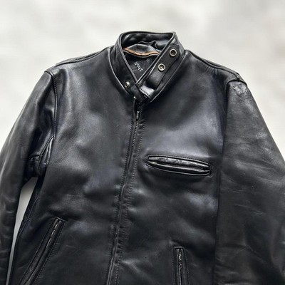 Schott 641 Rider's Jacket Single Biker Size 36 Leather Black