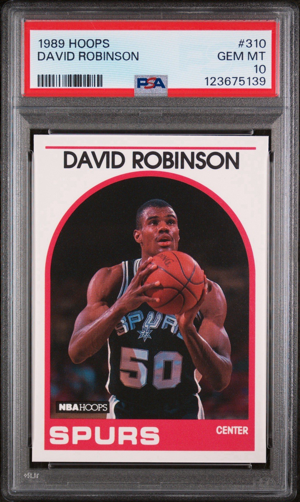 1989-90 NBA Hoops - David Robinson #310 (RC) PSA 10