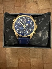 Orologio Uomo Bulova Marine Star Automatico Quadrante Blu Cinturino Silicone 98A227