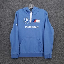 Puma BMW Motorsport Hoodie Mens M Medium Blue M Racing Pullover Drawstring