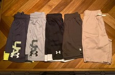 Boy's Lot Five Pair of Under Armour,Nike, Eddie Bauer Shorts Size Youth Small