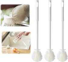 Folded Soft Bristle 360  Silicone Cup Brush Water Bottle Cleaner with Long Hand
