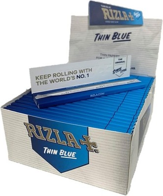 blue slim cigarettes Full Box of 50 Booklets Rizla King Size Blue Slim Rolling Cigarette Papers