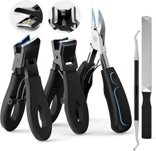 Professional Ingrown Toenail Tools Kit for Seniors,Wide Jaw Straight Black 