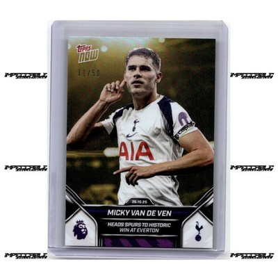 2025 Topps Now Premier League - Gold #43 Micky van de Ven /50 Historic Win