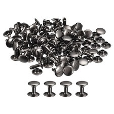 50 Set Leder Nieten 9mm Doppelt Kappe Nieten 10mm Höhe Metall Nieten Rotguss