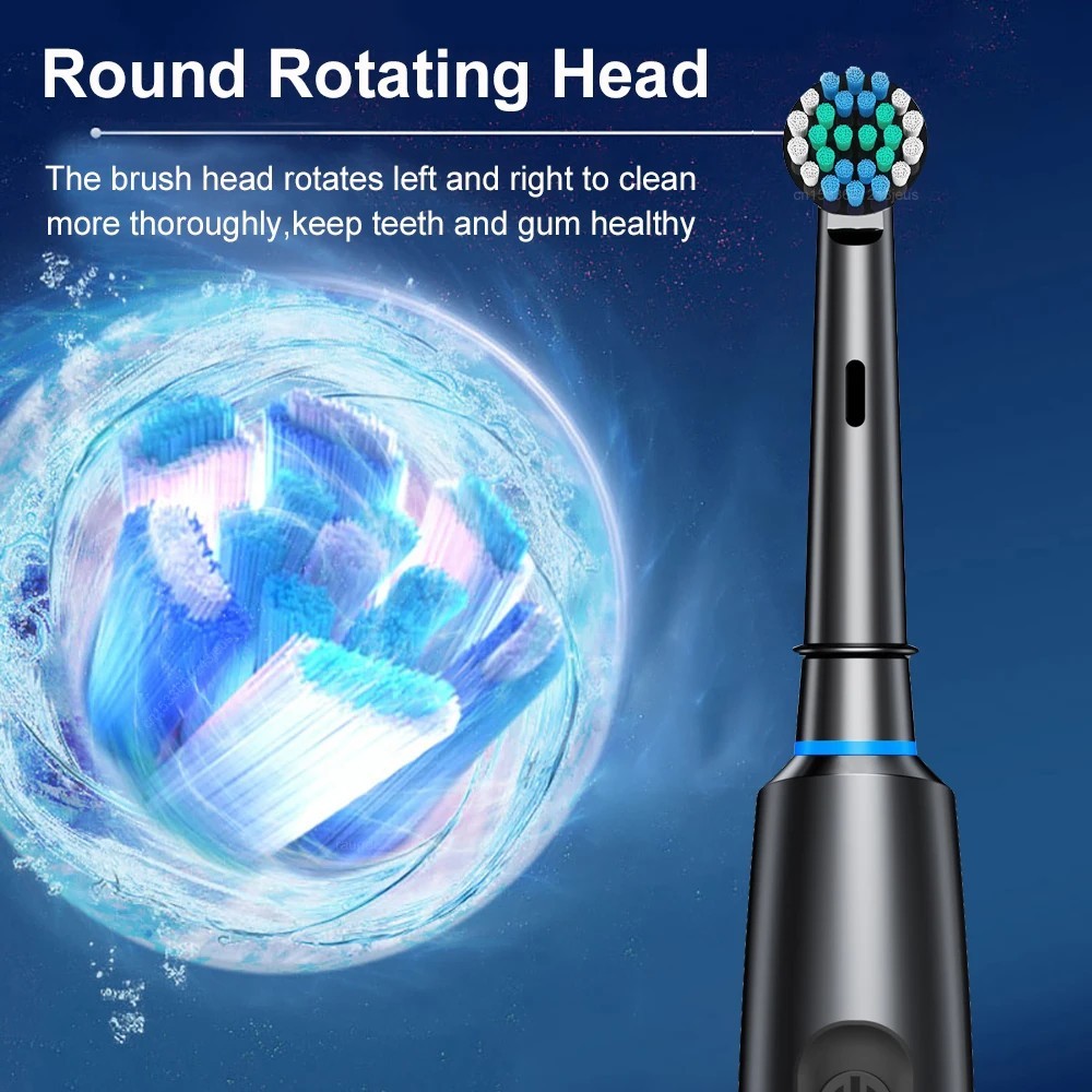 Electric Rotating Toothbrush Deep Clean Whitening Rechargeable 4 Heads ...