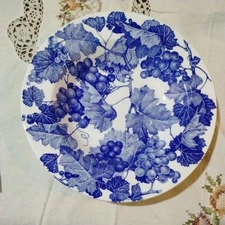 LA Primula SRL Grapes And Vines 8 3/4" Rimmed Pasta/Soup Bowl Set Of 4