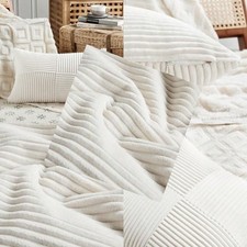 Cream White Lumbar Decorative Throw Pillow Covers 12X20 Inch For Living Room