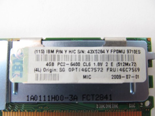 IBM 46C7572 8GB Kit (2X 4Gb) 4Rx8Pc2-6400-666 zj - Picture 3 of 5