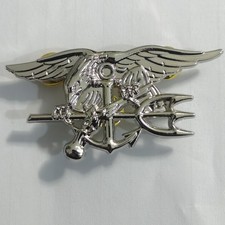 US Navy Seal Eagle Anchor Trident Mini Medal Uniform Insignia Badge Silver