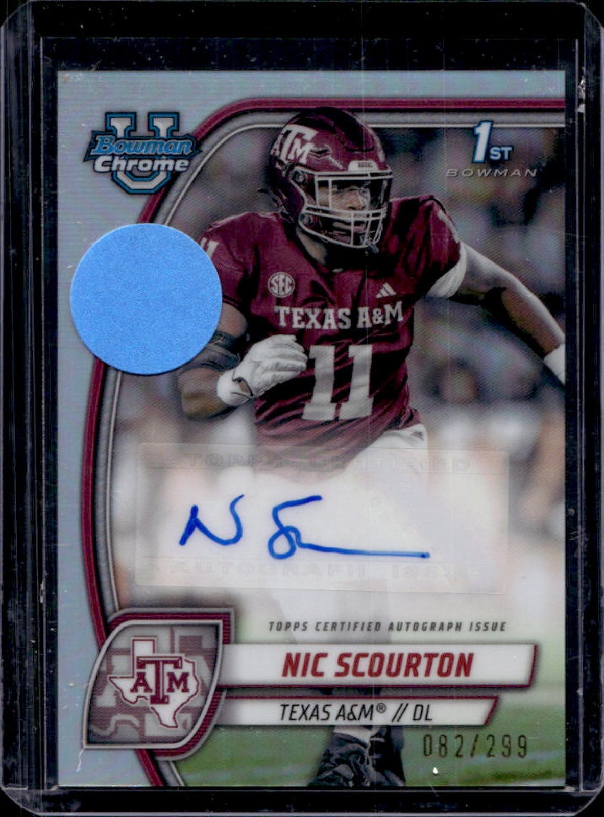 2024 Bowman Chrome U Nic Scourton Prospect Auto Refractor #82/299
