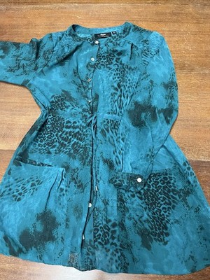 Teal And Black Mini Dress By Dennis Basso Size m