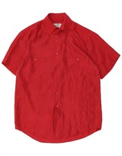 James Dillon Herren Kurzarm Hemd Small Rot BG...
