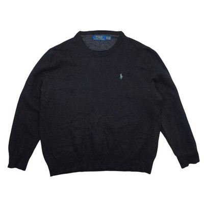 Ralph Lauren Sweater Womens L Black Vintage Knit Pullover Sweater Shrunken  