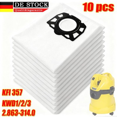 10x Staubsaugerbeutel für Kärcher  KWD1, KWD2, , WD3, MV3, SE4001 Ersatzbeutel