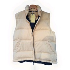 Vintage Puffa Gilet Yellow Size Large Down Feather Filled Original Puffer