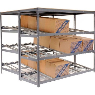 5 Level Carton Flow Shelving Double Depth 96''W x 96''D x 84''H