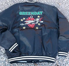 Green Day Saviors Tour 2024 Satin Bomber Jacket XL