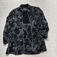 Alex Evenings Elegant Black Silver 2 Piece Tank and Jacket Size XL