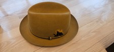 Vintage Resistol Rendezvous Self-Conforming Felt Fedora Western Hat Camel 7 1/8