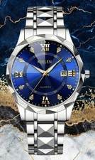 Herren Armbanduhren🌀Herren Uhr Quarz Uhr Silber Quarzuhr Herren Schmuck