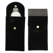 4 Pcs Velvet Watch Pouch, Portable Watch Bag, Black/Gray