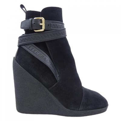 LOUIS VUITTON Boots Women's Size 36.5 Black Suede