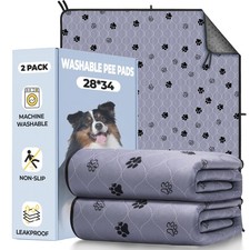 Washable Pee Pads for Dogs, 2 Pack 28''x34'' Large Ultra-Absorbent and Leak-P...