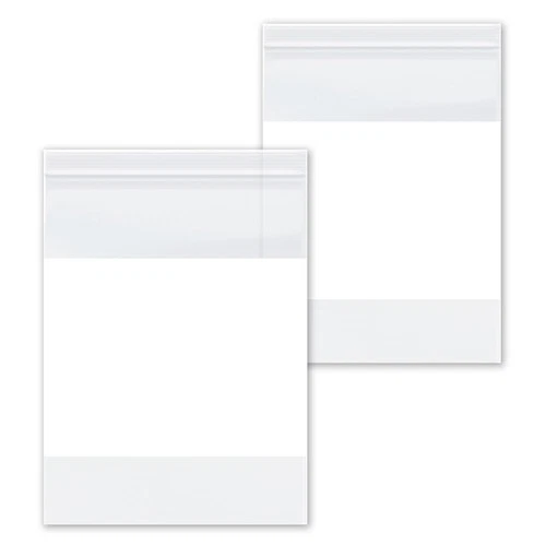 1000 Pcs 8"x10" 2 Mil Reclosable Bag Writeable White Block Water-Resistant