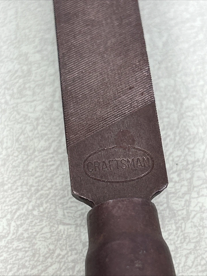 Vintage Hand File Lot Craftsman & Atkins Single Cut Wooden Handle USA Tools - Image 3 of 4