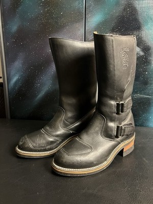 Chippewa Boots Mens 8D 27862 Black Leather Odessa Rally USA Motorcycle Biker 12 