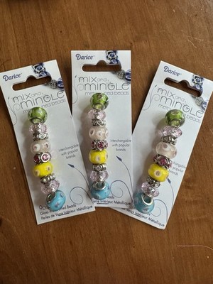 Darice Beads, New, Multicolored, 3 Paks LOT, Large Holes