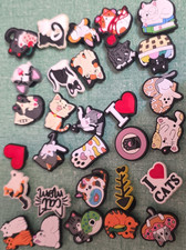 Cat-Themed Multicolor Shoe Charms Set of 25 Rubber Plastic Random