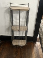 anthropologie home decor Asheville Metal Wood Wall Mount Bar Cabinet  37” Rustic